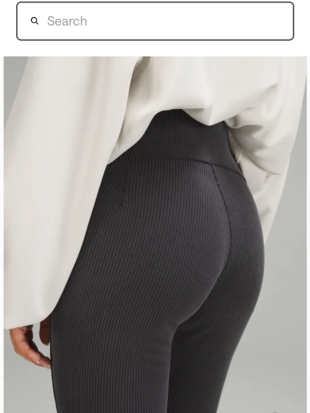 Lululemon ribbed soft stream zip leg high rise grey size 8